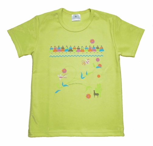 Tshirt BIO vert Farandole péruvienne BD